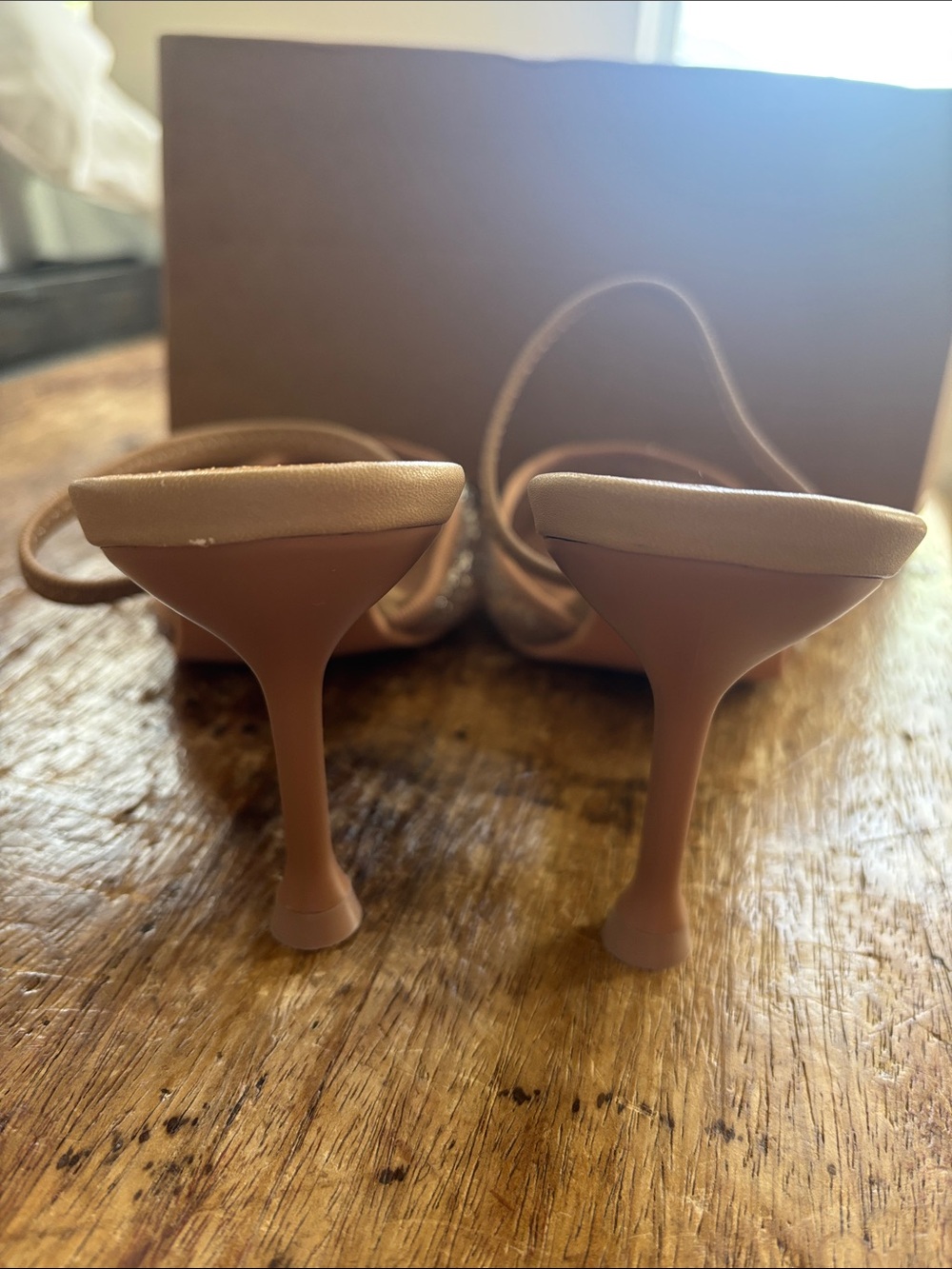 Zara Tan Crystal-Embellished Pointed Slingback Mules - Picture 4 of 4